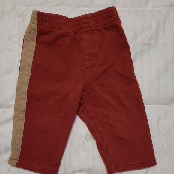 Eddie Bauer Baby Red Tan Two piece Track Suit Set 12 Months - Picture 7 of 10